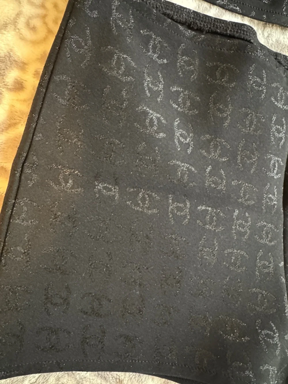 CHANEL Black Logo Jacquard Athletic Shorts Set - Picture 2 of 2